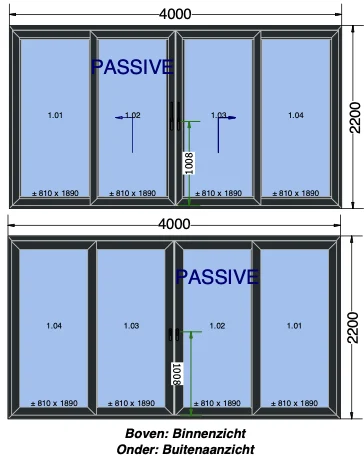Moderne kunststof kozijnen in een woning met grote ramen en schuifpui in aluminium uitvoering