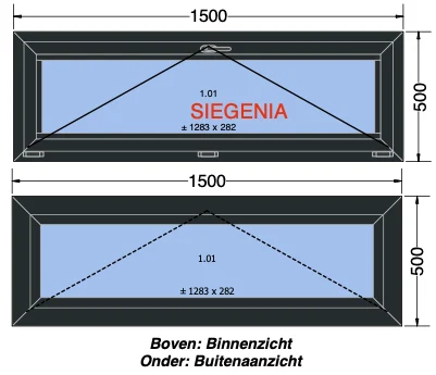 Aluminium kiep kozijn