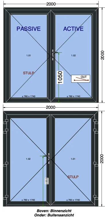 Aluminium tuindeuren / dubbele deuren