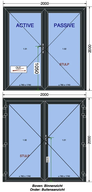 Aluminium tuindeuren / dubbele deuren