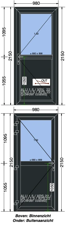 Moderne kunststof schuifpui in wit met grote glazen panelen en aluminium kozijnen bij een woning